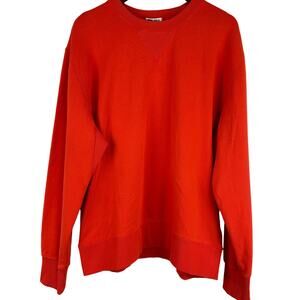 Alex Mill NWT Men's Crew Neck Sweatshirt Bright Orange 100% Cotton Size XL